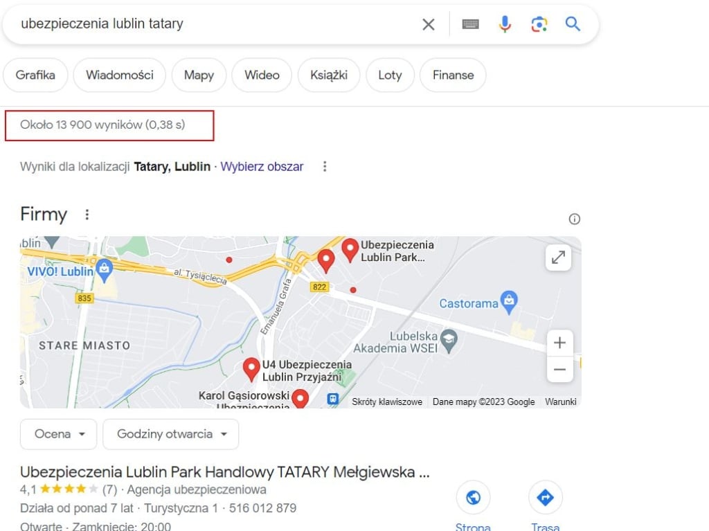 2023-10-05 14_38_55-ubezpieczenia lublin tatary - Szukaj w Google